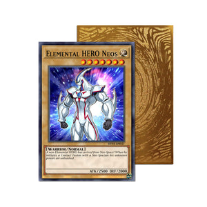 Level up your game with our custom-printed metal orica cards, featuring exclusive Elemental HERO Neos artwork in gold metal. Durable, scratch-resistant, and embossed with the iconic Yu-Gi-Oh! card back, these slim orica cards fit perfectly in card sleeves. Jaden-Yuki-yugioh-mtg-pokemon-metal-card-embossed-design-custom-artwork-duel-accessories-ldb-duel