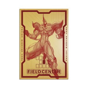 Level up your game with our custom-printed metal field centers from LDB Duel, featuring exclusive Elemental Hero Neos artwork in gold metal. Durable, scratch-resistant, and embossed with the iconic Yu-Gi-Oh! card back, these slim field centers fit perfectly in card sleeves. NEO-Hero-yugioh-mtg-pokemon-metal-card-embossed-design-custom-artwork-duel-accessories-ldb-duel