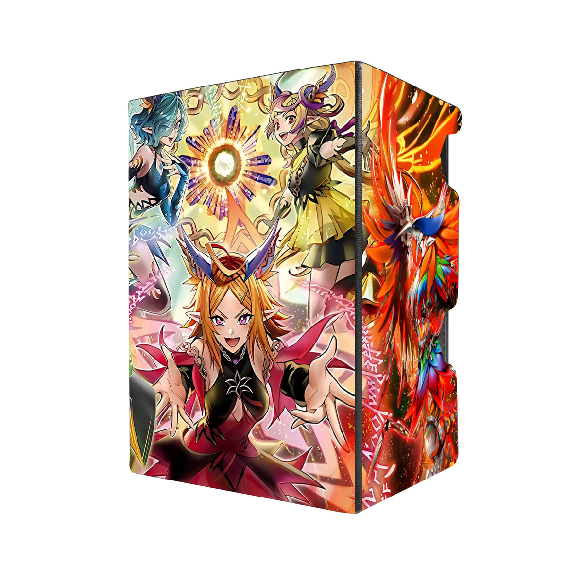 Here's another quality black deck box from LDB Duel featuring our exclusive Elfnote Archetype art. Fits all types of trading card games, including Pokémon, Yu-Gi-Oh! and Magic The Gathering. The perfect card holder for the TCG player safely holds up to 100 double-sleeved cards. EVEN in extra thick sleeves. Comes with a pull-out dice tray. Elfnote-yugioh-tcg-accessories-card-storage-LDB-Duel
