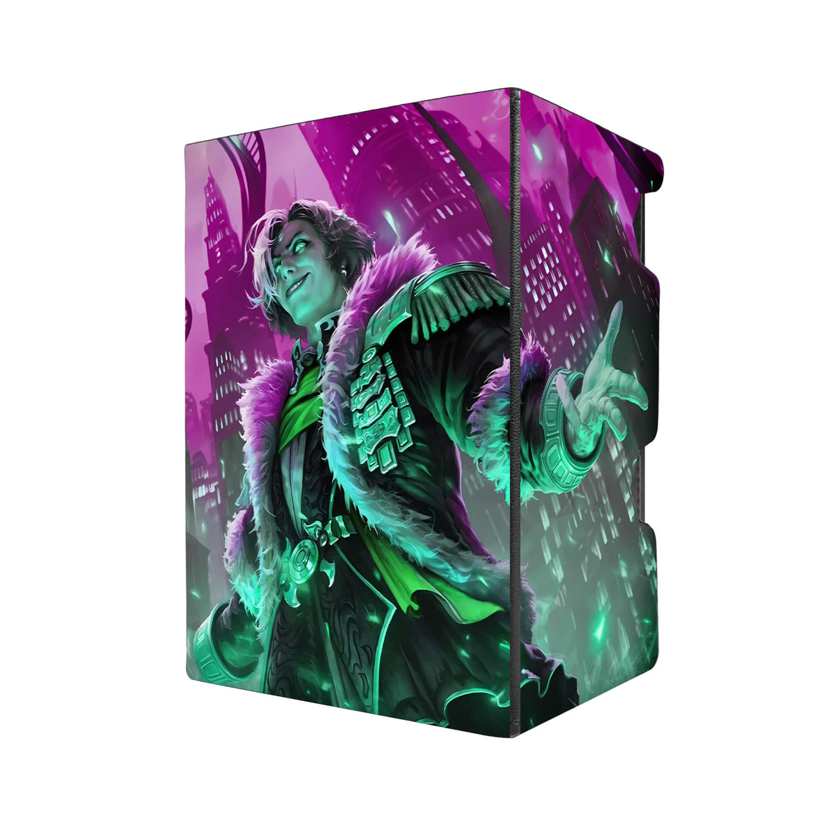 Here's another quality black deck box from LDB Duel featuring our exclusive Emet Selch, Unsundered art. Fits all types of trading card games, including Pokémon, Yu-Gi-Oh! and Magic The Gathering. The perfect card holder for the TCG player safely holds up to 100 double-sleeved cards. EVEN in extra thick sleeves. Comes with a pull-out dice tray. Ravenous-Assault-mtg-tcg-accessories-card-storage-LDB-Duel