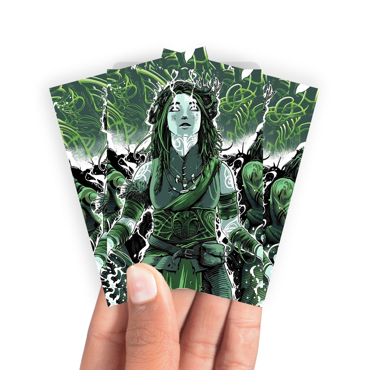 Keep your cards safe and stylish with our borderless card sleeves. Designed edge-to-edge to showcase your artwork, they offer a sleek, modern aesthetic. From LDB Duel, printed with the exclusive Esika, God of the Tree design for a fresh, premium feel.Esika-yugioh-mtg-pokemon-card-protection-standard-japanese-dragon-shield-LDB-Duel-borderless