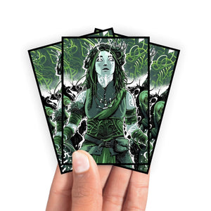 Enhance your cards with our elegant black border card sleeves, featuring a sleek, sophisticated design for a bold, modern aesthetic. From LDB Duel. Perfect for showcasing your collection, these sleeves are printed with our exclusive Esika, God of the Tree
 design. Vraska-yugioh-mtg-pokemon-card-protection-standard-japanese-dragon-shield-LDB-Duel-black