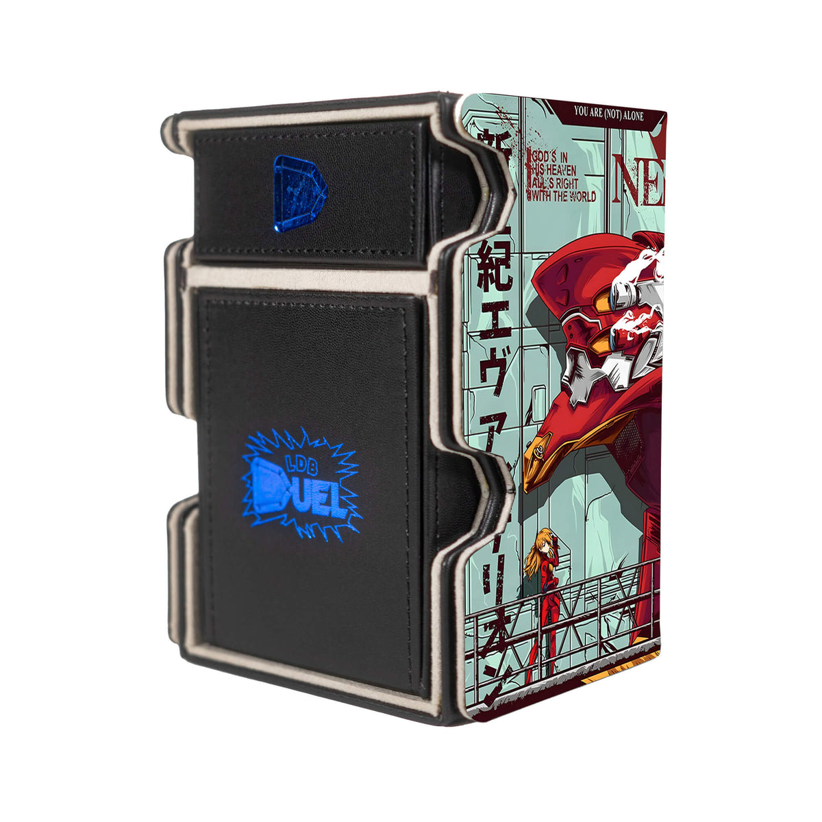 Here is the Right View of the Evangelion Unit Mach 3 Black Deck Box. Rei-Ayanami-anime-deck-tray-dice-tray-LDB-Duel