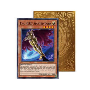 Level up your game with our custom-printed metal orica cards, featuring exclusive Evil HERO Adusted Gold artwork in gold metal. Durable, scratch-resistant, and embossed with the iconic Yu-Gi-Oh! card back, these slim orica cards fit perfectly in card sleeves. Evil-HERO-yugioh-mtg-pokemon-metal-card-embossed-design-custom-artwork-duel-accessories-ldb-duel