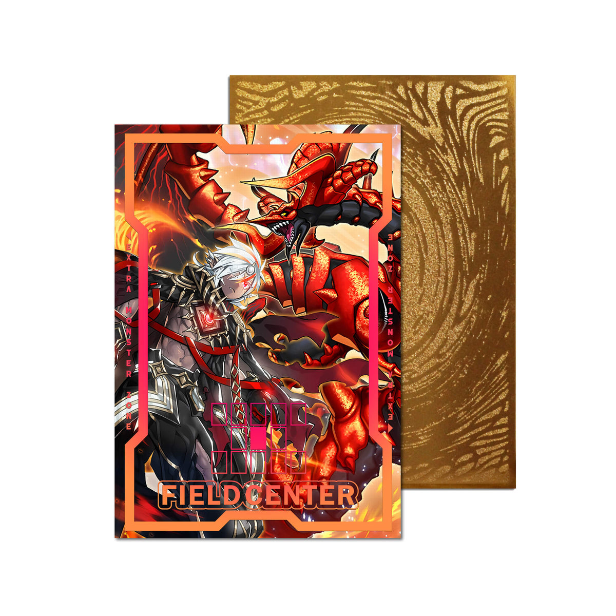 Centre de terrain en métal Dragon Rose noire