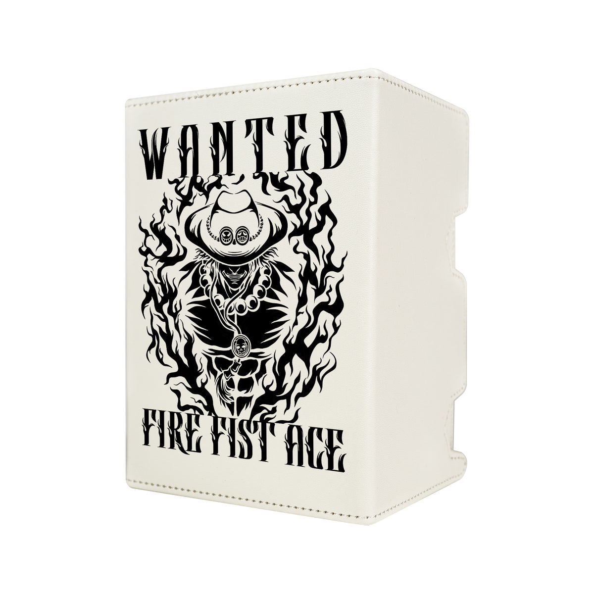 Here's another quality white deck box from LDB Duel featuring our exclusive Fire Fist Ace art. Fits all types of trading card games, including Pokémon, One Piece, Yu-Gi-Oh! and Magic The Gathering. The perfect card holder for the TCG player safely holds up to 100 double-sleeved cards. EVEN in extra thick sleeves. Comes with a pull-out dice tray. onepiece-ygo-magic-digimon-card_protector-gaming-accesories-LDB-Duel