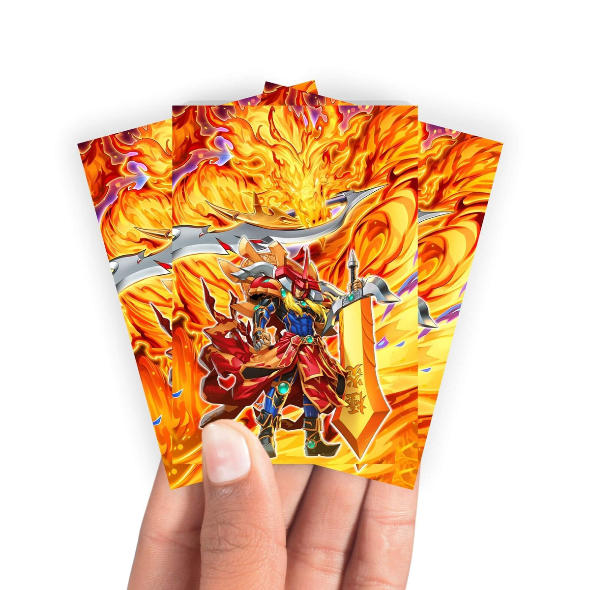 Keep your cards safe and stylish with our borderless card sleeves. Designed edge-to-edge to showcase your artwork, they offer a sleek, modern aesthetic. From LDB Duel, printed with the exclusive Flame Master Dragon design for a fresh, premium feel.Swordsdance-yugioh-mtg-pokemon-card-protection-standard-japanese-dragon-shield-LDB-Duel-borderless
