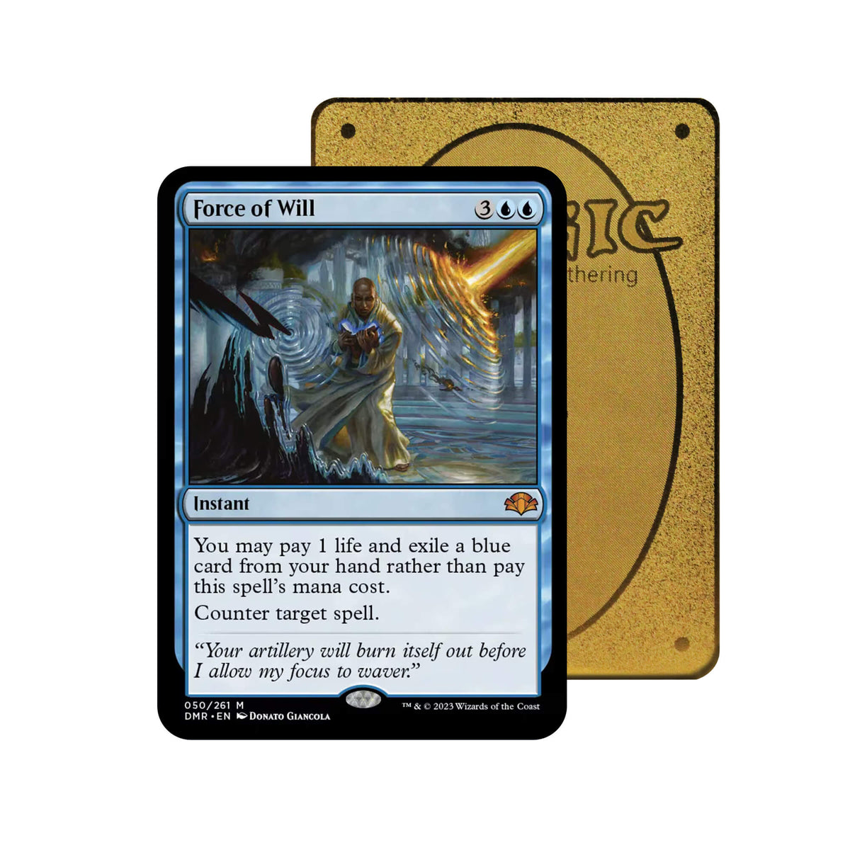 Level up your game with our custom-printed metal orica cards, featuring exclusive Force of Will artwork in gold metal. Durable, scratch-resistant, and embossed with the iconic Yu-Gi-Oh! card back, these slim orica cards fit perfectly in card sleeves. Resonator-mtg-yugioh-pokemon-metal-card-embossed-design-custom-artwork-duel-accessories-ldb-duel