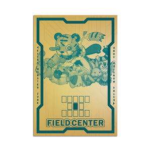 Level up your game with our custom-printed metal field centers from LDB Duel, featuring exclusive Frightfur artwork in gold metal. Durable, scratch-resistant, and embossed with the iconic Yu-Gi-Oh! card back, these slim field centers fit perfectly in card sleeves. Frightfur-Whale-yugioh-mtg-pokemon-metal-card-embossed-design-custom-artwork-duel-accessories-ldb-duel