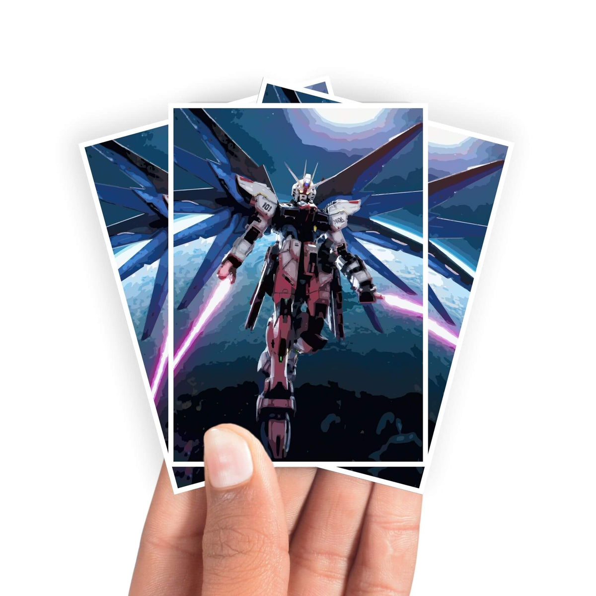 Protect and enhance your cards with our clean and crisp white border card sleeves. Featuring a minimalist design that complements any artwork, these sleeves offer a bright, timeless look. From LDB Duel. Printed with our exclusive Strike Gundam design for a fresh and premium finish. Kira-Yamato-anime-card-protection-standard-japanese-dragon-shield-LDB-Duel-white
