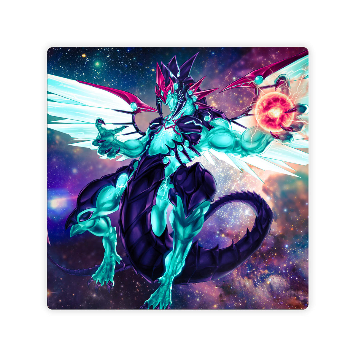 Upgrade your dueling game with LDB Duel featuring our exclusive Galaxy-Eyes Photon Dragon double mat! Designed with a premium cloth surface for effortless card handling and a sturdy rubber base for maximum stability, this 24x24 inch mat offers both style and practicality. It's card and sleeve-friendly, plus machine washable for easy upkeep! dragon-yugioh-mtg-pokemon-custom-artwork-premium-durable-rubber-ldb-duel 
