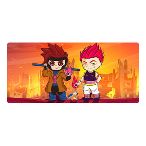 Elevate your gaming experience with LDB Duel featuring our exclusive Gambit X Hisoka mouse pad! Crafted with a smooth cloth surface for unparalleled mouse accuracy and a non-slip rubber base for rock-solid stability, this 35x16-inch masterpiece combines stunning design with top-tier functionality. And with its machine-washable build, keeping it clean is a breeze!Deadpool-yugioh-mtg-pokemon-custom-artwork-premium-durable-rubber-ldb-duel