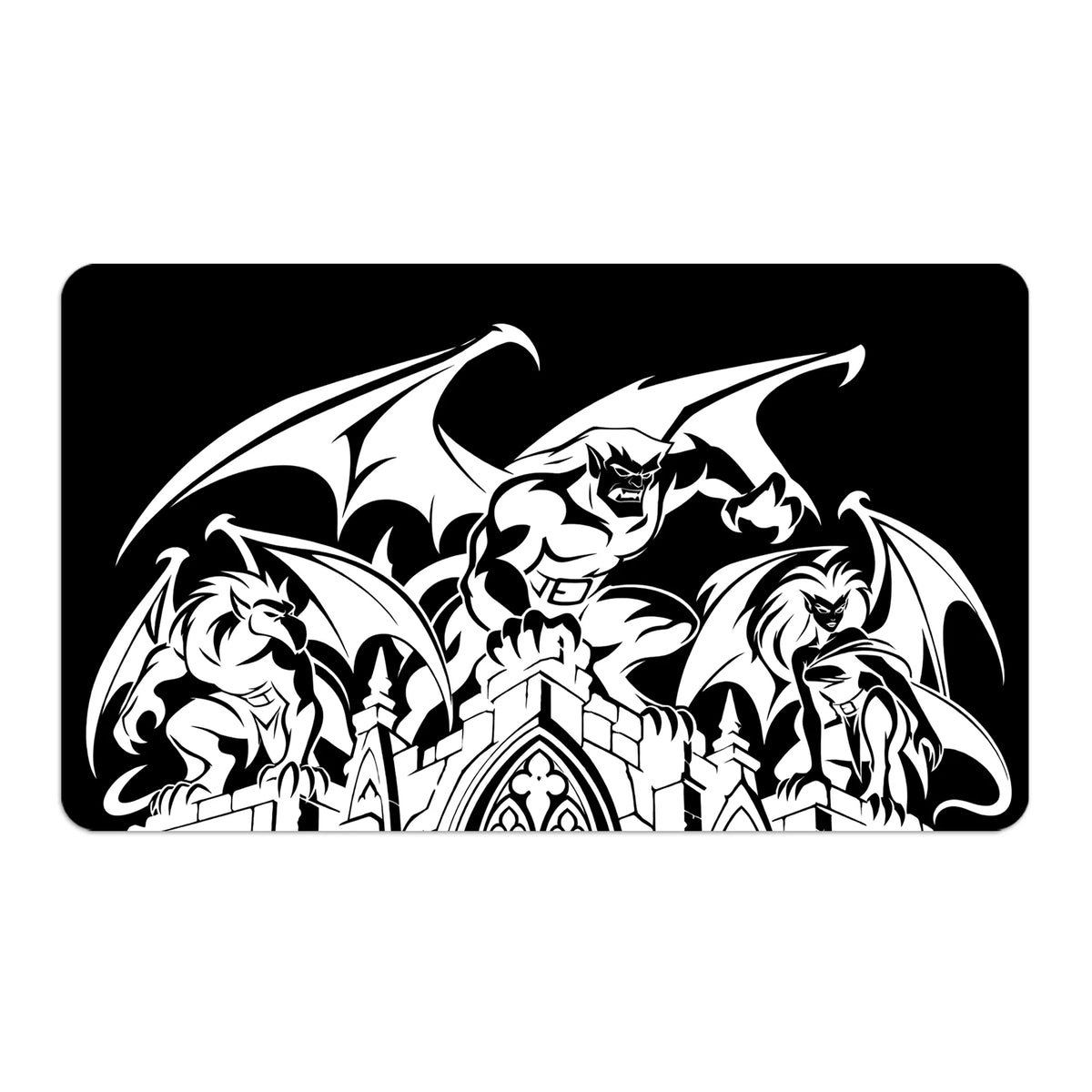 Transform your dueling experience with LDB Duel featuring our exclusive art Gargoyles playmat! Featuring a soft cloth top for smooth card movement and a durable rubber back for a secure grip, this 24x14 inch mat is machine washable and safe for cards and sleeves. Goliath-anime-custom-artwork-premium-durable-rubber-ldb-duel