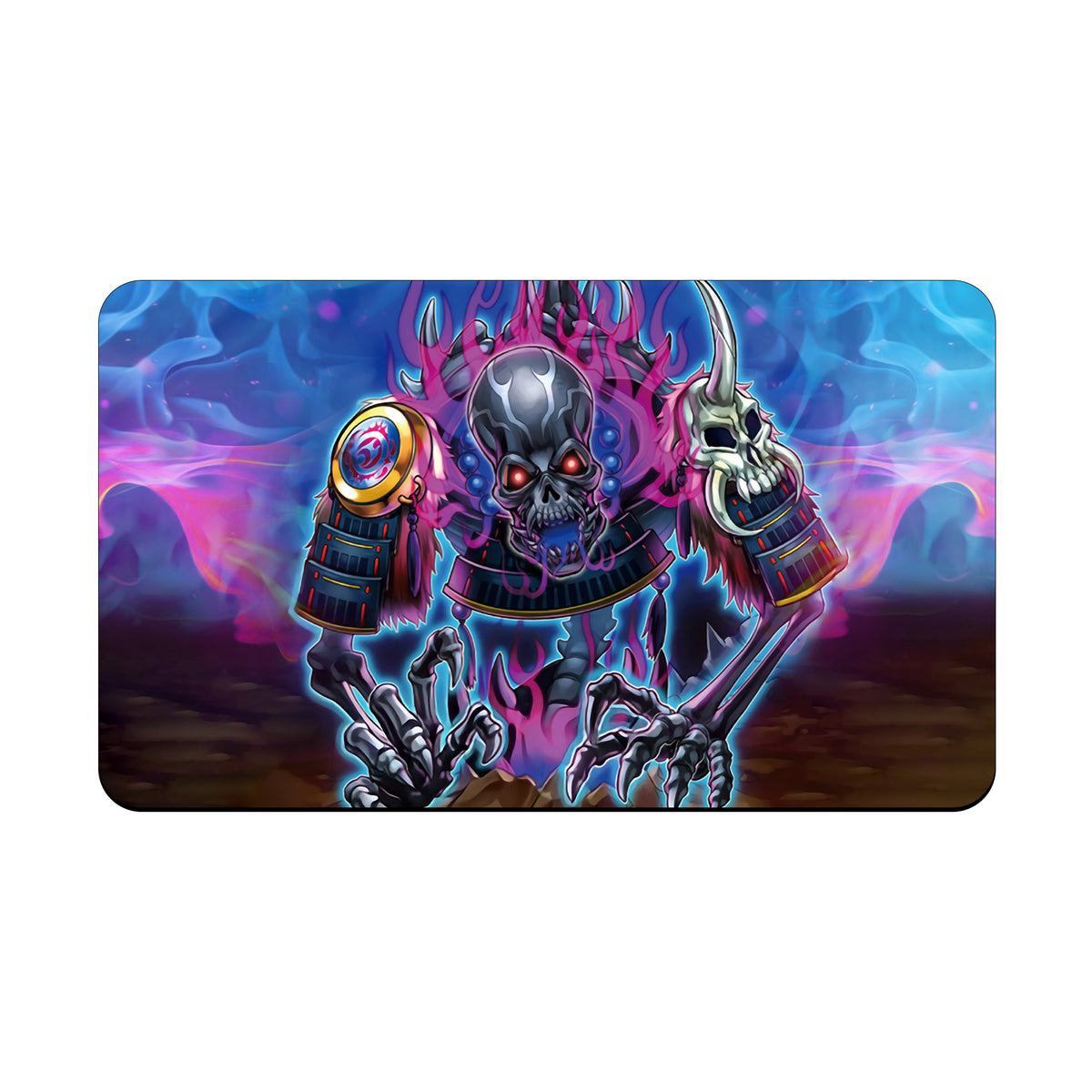 Transform your dueling experience with our exclusive art Gashadokuro Archetype playmat from LDB Duel! Featuring a soft cloth top for smooth card movement and a durable rubber back for a secure grip, this 24x14 inch mat is machine washable and safe for cards and sleeves. Tsukahagi-yugioh-mtg-pokemon-custom-artwork-premium-durable-rubber-ldb-duel