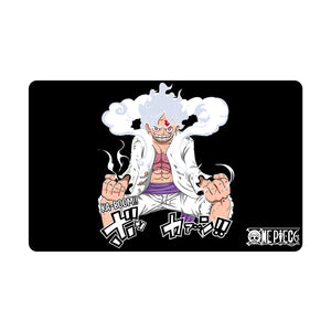 Transform your dueling experience with our exclusive art Gear 5 Luffy playmat from LDB Duel! Featuring a soft cloth top for smooth card movement and a durable rubber back for a secure grip, this 24x14 inch mat is machine washable and safe for cards and sleeves. Sun-God-Nika-yugioh-mtg-pokemon-custom-artwork-premium-durable-rubber-ldb-duel