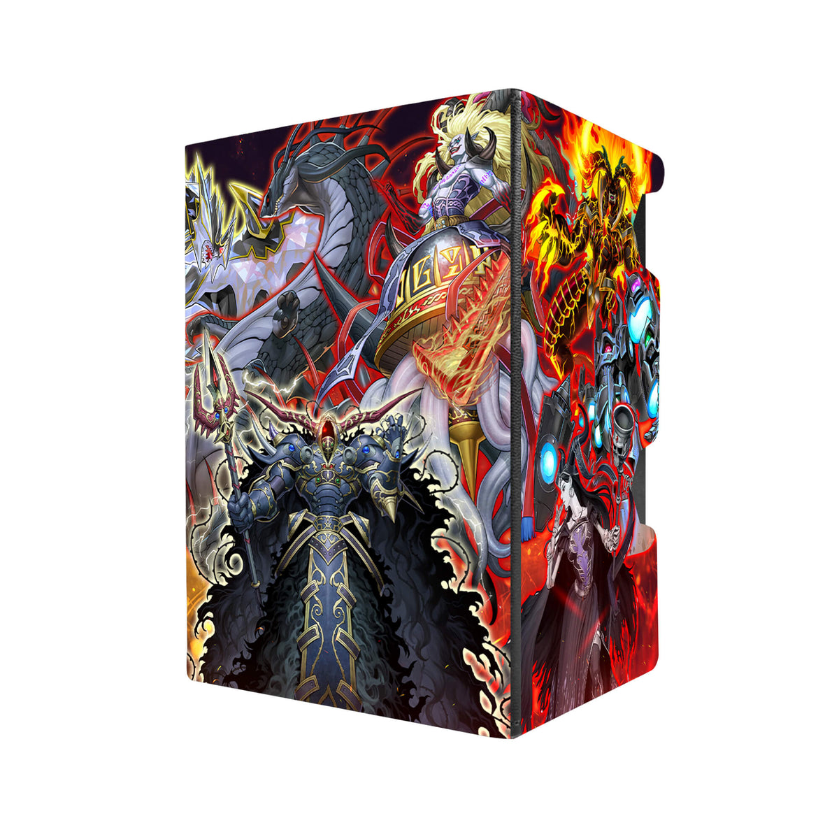 Here's another quality black deck box from LDB Duel featuring our exclusive Generaider Archetype art. Fits all types of trading card games, including Pokémon, Yu-Gi-Oh! and Magic The Gathering. The perfect card holder for the TCG player safely holds up to 100 double-sleeved cards. EVEN in extra thick sleeves. Comes with a pull-out dice tray. Dovelgus-yugioh-tcg-accessories-card-storage-LDB-Duel