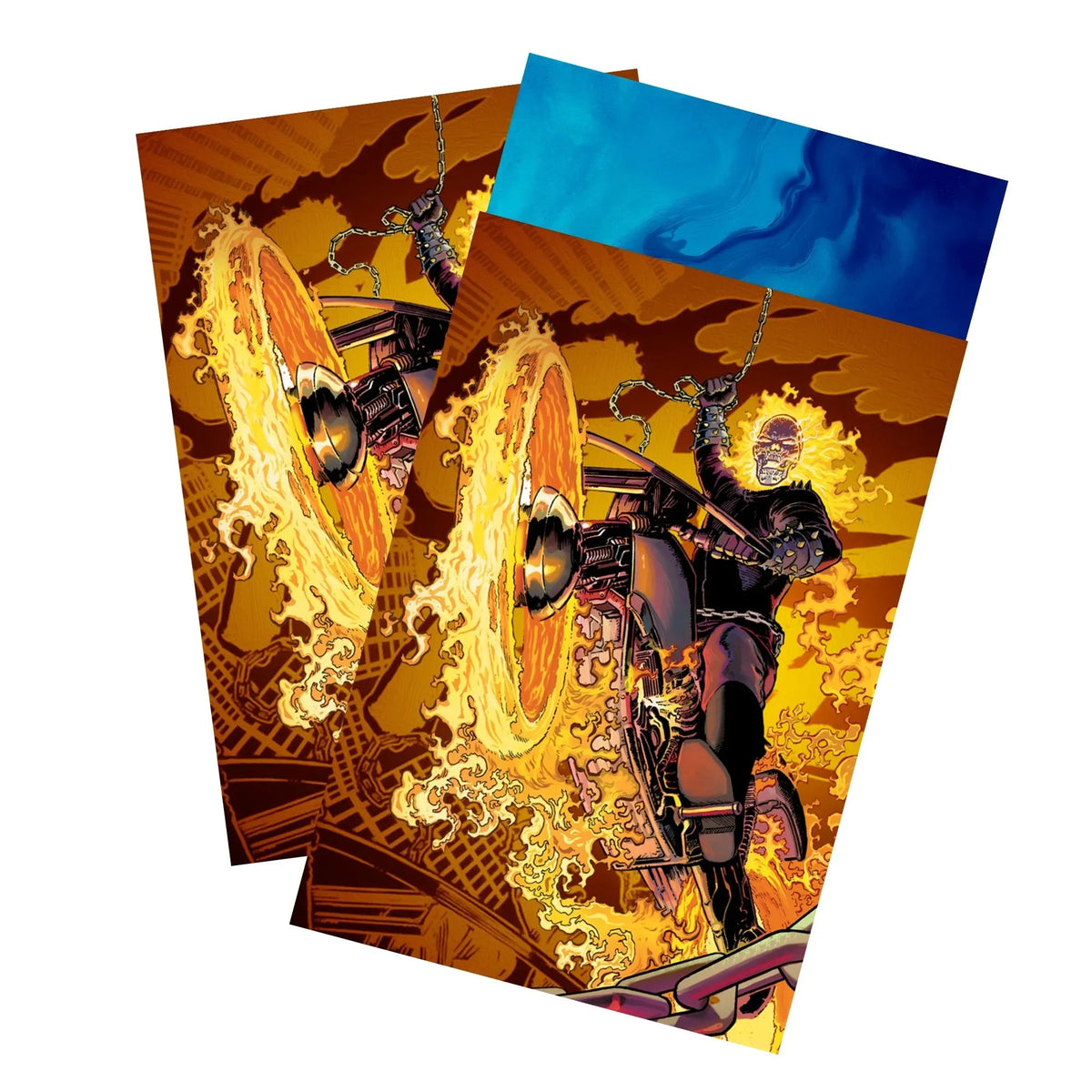 Keep your cards safe and stylish with our borderless card sleeves. Designed edge-to-edge to showcase your artwork, they offer a sleek, modern aesthetic. From LDB Duel, printed with the exclusive Ghost Rider, Spirit of Vengeance design for a fresh, premium feel.Punishment-mtg-card-protection-standard-japanese-dragon-shield-LDB-Duel-borderless