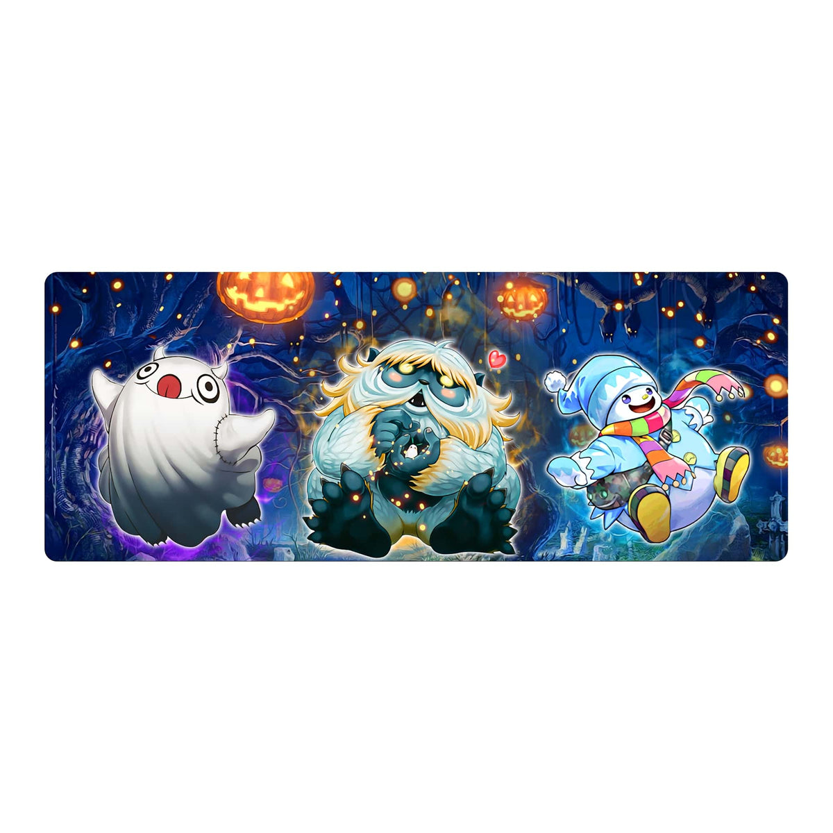 Level up your gaming setup from the LDB Duel featuring our exclusive Ghostrick Monsters Mouse Pad! Designed for gamers who value precision and comfort, this 31x12 inch masterpiece boasts a soft cloth surface for ultra-smooth tracking and a non-slip rubber base for stability during intense battles. Stylish, durable, and machine washable, it's the ultimate accessory for your desk.Nekomusume-yugioh-mtg-pokemon-custom-artwork-premium-durable-rubber-ldb-duel