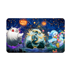 Transform your dueling experience with our exclusive art Ghostrick Monsters playmat from LDB Duel! Featuring a soft cloth top for smooth card movement and a durable rubber back for a secure grip, this 24x14 inch mat is machine washable and safe for cards and sleeves. Yeti-yugioh-mtg-pokemon-custom-artwork-premium-durable-rubber-ldb-duel