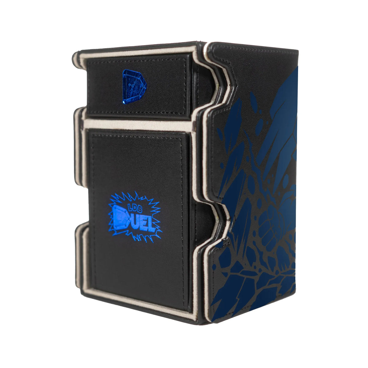 Here is the Right View of the Giant God Soldier Mach 3 Black Deck Box. Divine-Beast-yugioh-deck-tray-dice-tray-LDB-Duel