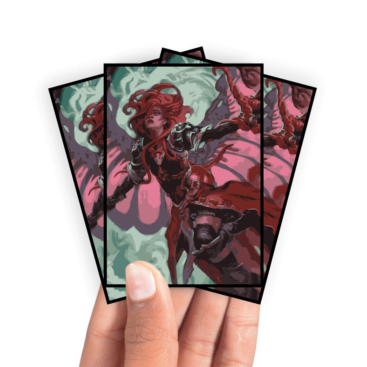 Enhance your cards with our elegant black border card sleeves, featuring a sleek, sophisticated design for a bold, modern aesthetic. From LDB Duel. Perfect for showcasing your collection, these sleeves are printed with our exclusive Gisela, the Broken Blade design. Gisela-mtg-card-protection-standard-japanese-dragon-shield-LDB-Duel-black