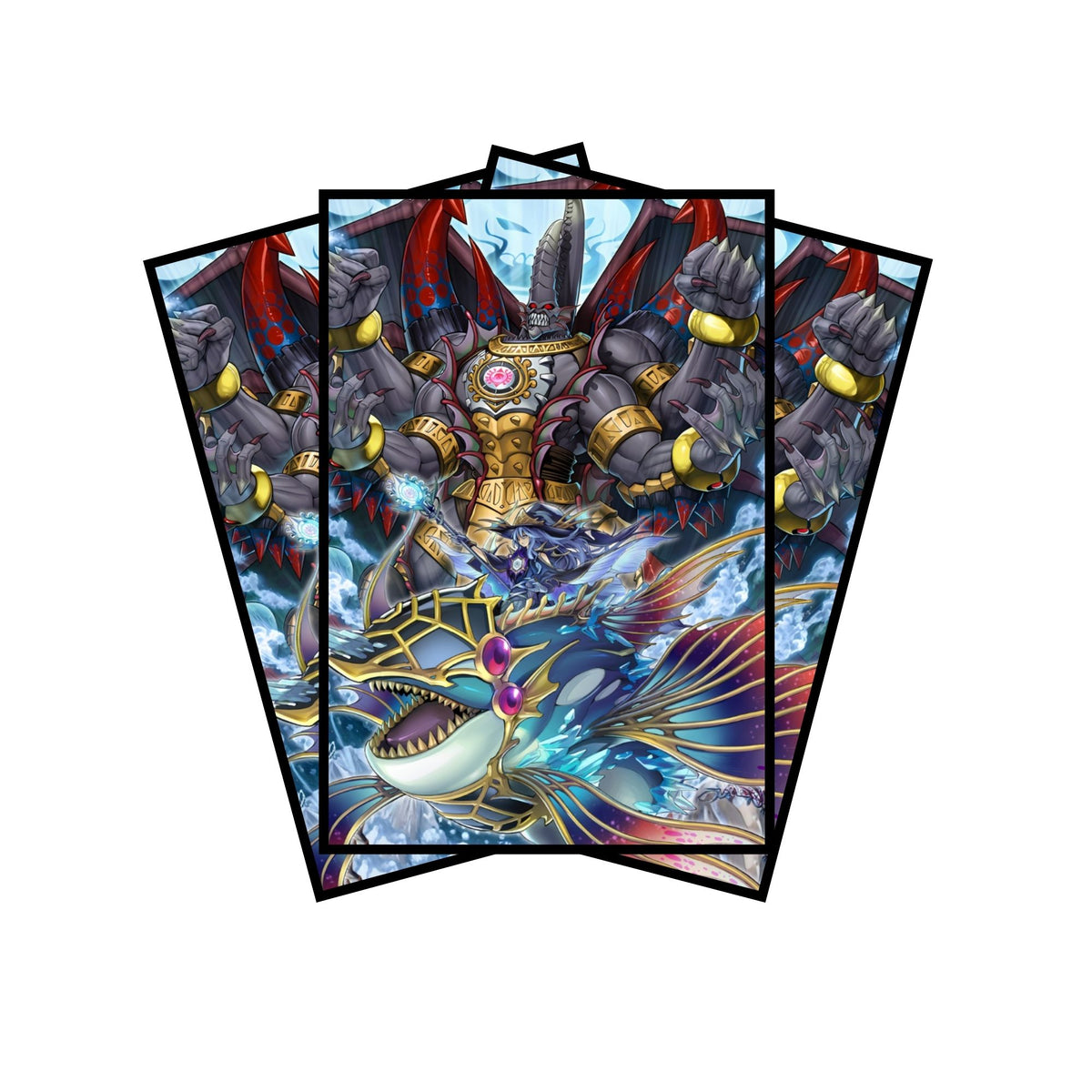 Enhance your cards with our elegant black border card sleeves, featuring a sleek, sophisticated design for a bold, modern aesthetic. From LDB Duel. Perfect for showcasing your collection, these sleeves are printed with our exclusive Gishki Zielgigas design. Gishki-yugioh-mtg-pokemon-card-protection-standard-japanese-dragon-shield-LDB-Duel-black