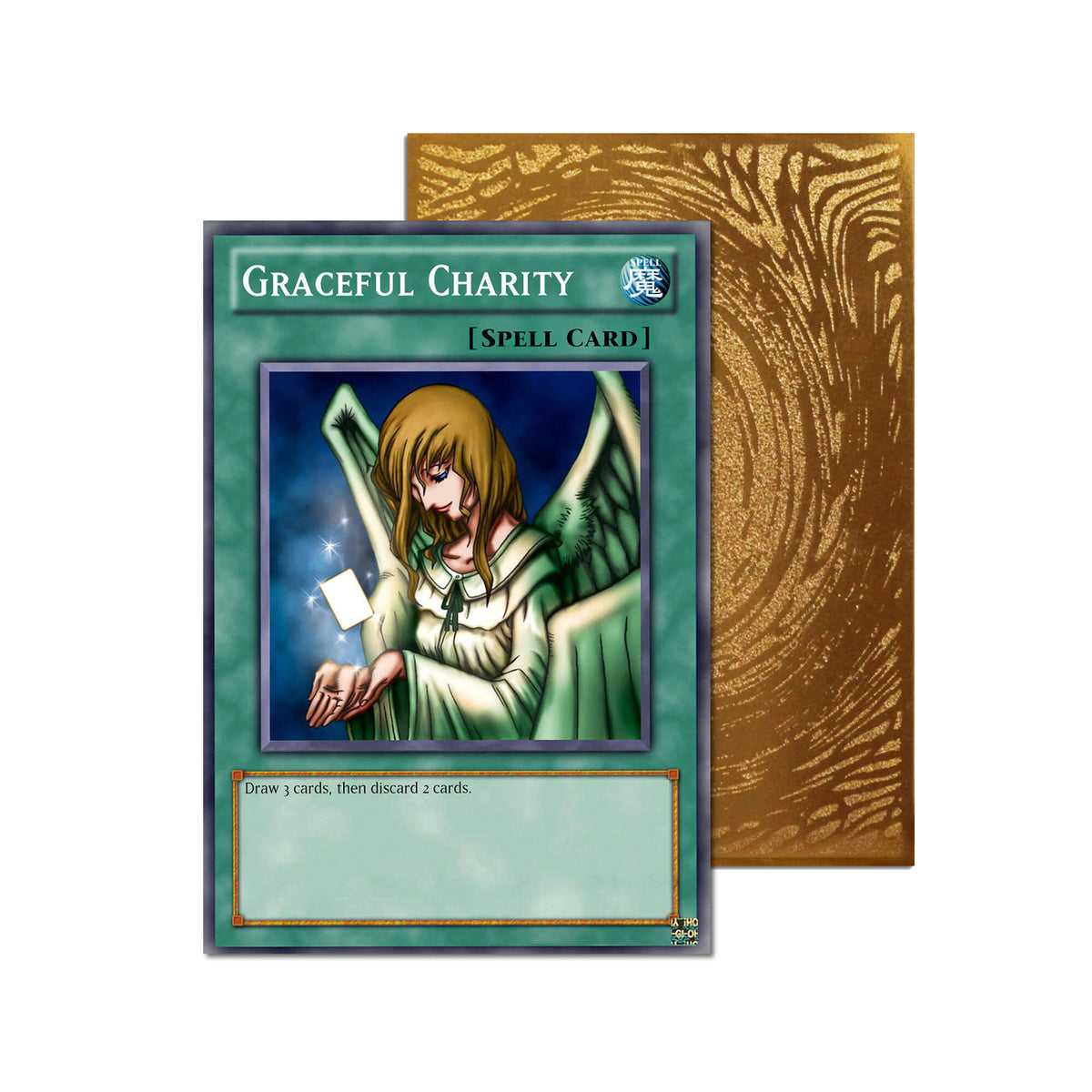 Level up your game with our custom-printed metal orica cards, featuring exclusive Graceful Charity artwork in gold metal. Durable, scratch-resistant, and embossed with the iconic Yu-Gi-Oh! card back, these slim orica cards fit perfectly in card sleeves. Maizeful-Charity-yugioh-mtg-pokemon-metal-card-embossed-design-custom-artwork-duel-accessories-ldb-duel