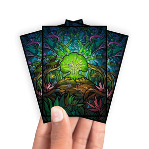 Enhance your cards with our elegant black border card sleeves, featuring a sleek, sophisticated design for a bold, modern aesthetic. From LDB Duel. Perfect for showcasing your collection, these sleeves are printed with our exclusive Green Mana design. Nature-mtg-yugioh-pokemon-card-protection-standard-japanese-dragon-shield-LDB-Duel-black