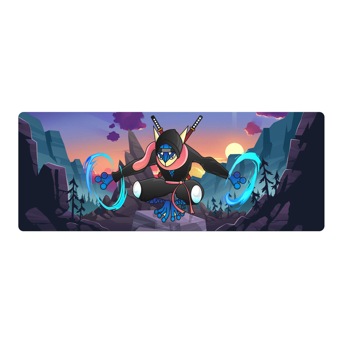 Level up your gaming setup from the LDB Duel featuring our exclusive Greninja Pokémon Mouse Pad! Designed for gamers who value precision and comfort, this 31x12 inch masterpiece boasts a soft cloth surface for ultra-smooth tracking and a non-slip rubber base for stability during intense battles. Stylish, durable, and machine washable, it's the ultimate accessory for your desk.Pidgeot-pokemon-yugioh-mtg-custom-artwork-premium-durable-rubber-ldb-duel