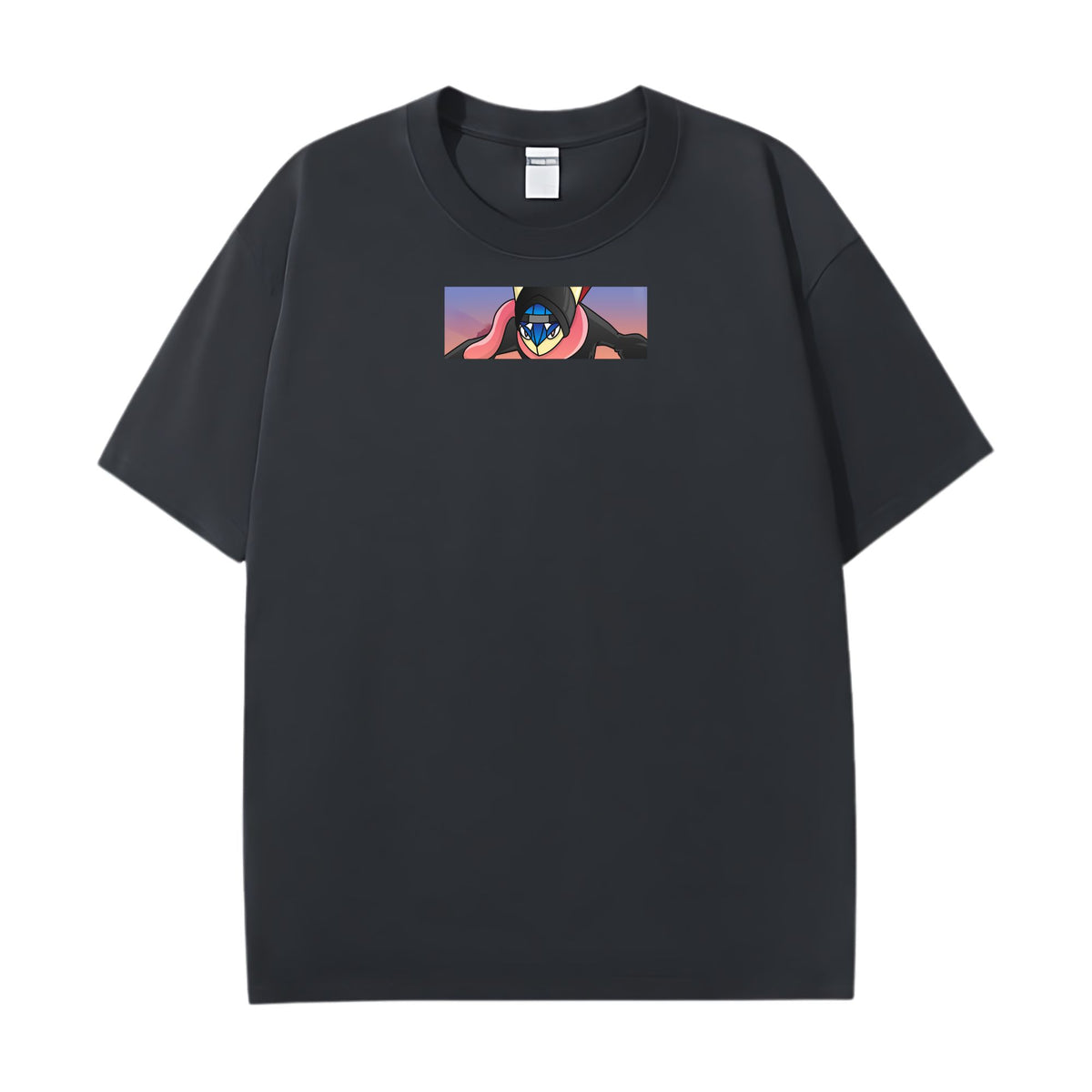 Step up your style with the premium Greninja Pokémon T-shirt design from LDB Duel. Made from soft, breathable cotton and printed with vibrant DTF artwork, this black t-shirt is built for comfort and lasting wear. Choose your look with front design options like a small chest logo or bold center print. Perfect for anime lovers, TCG players, and gaming fans everywhere.  Pokemon-anime-yugioh-tcg-accessories-tshirt-LDB-Duel