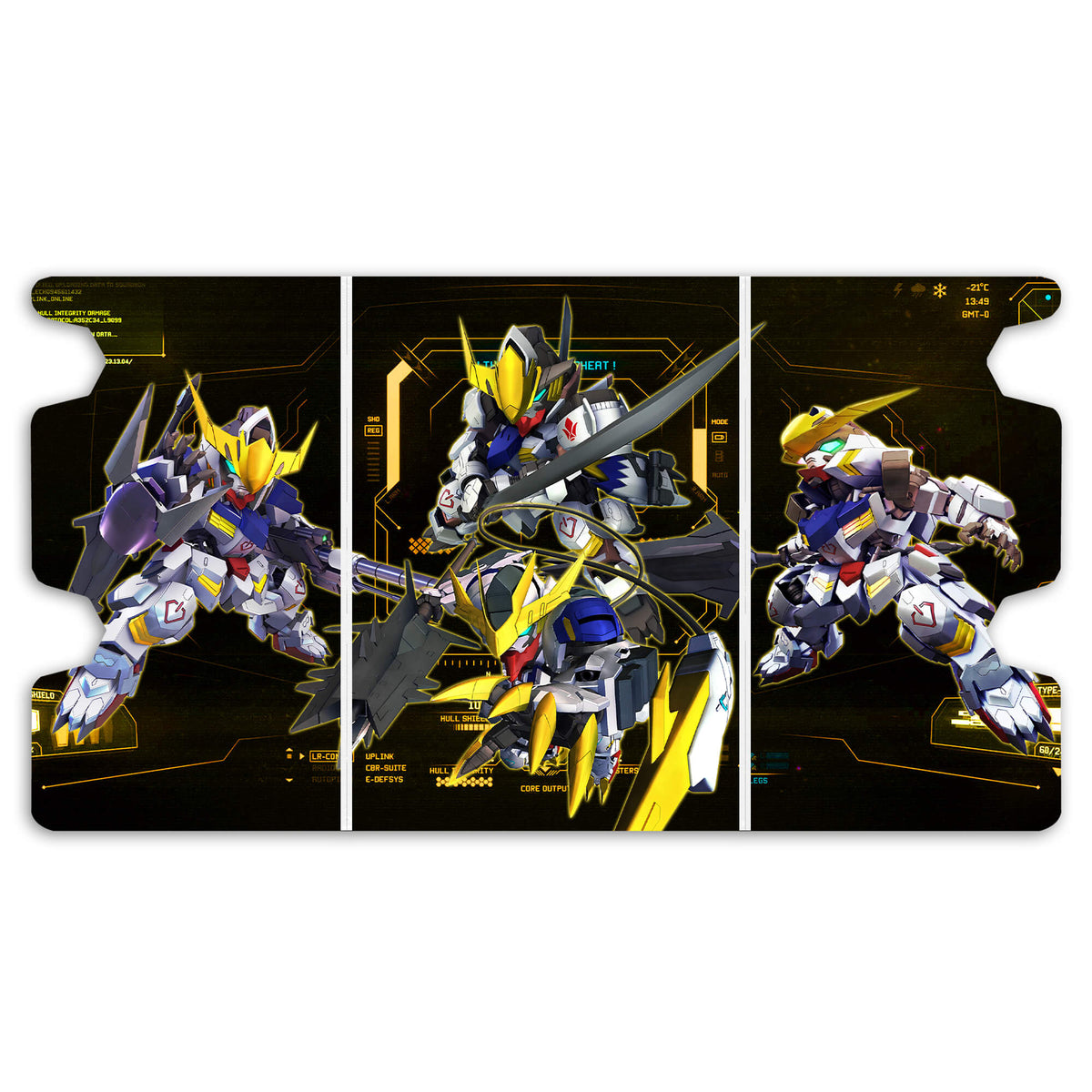 Here is the Full Lid Design of the Gundam Barbatos SD Mach 3 White Deck Box. Mikazuki-Augus-anime-custom-deck-portable-collector-LDB-Duel