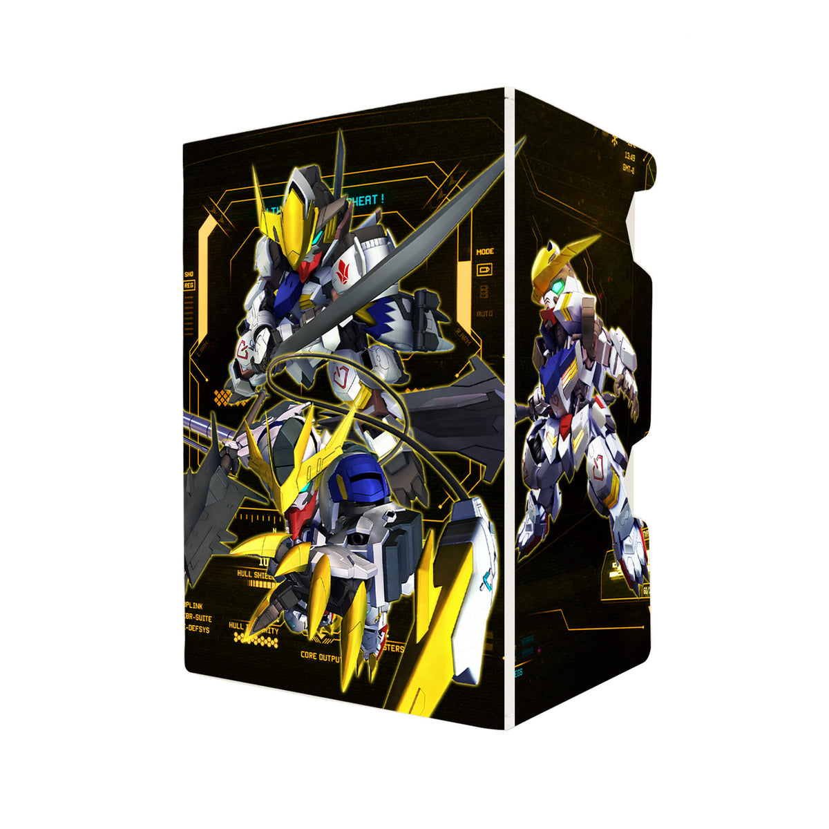 Here's another quality white deck box from LDB Duel featuring our exclusive Gundam Barbatos SD art. Fits all types of trading card games, including Pokémon, Yu-Gi-Oh! and Magic The Gathering. The perfect card holder for the TCG player safely holds up to 100 double-sleeved cards. EVEN in extra thick sleeves. Comes with a pull-out dice tray. Gundam-anime-tcg-accessories-card-storage-LDB-Duel