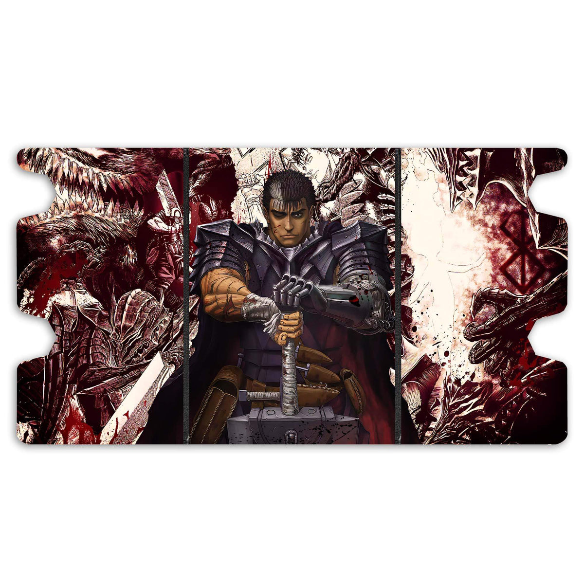 Here is the Full Lid Design of the Guts Mach 3 Black Deck Box. Black-Swordsman-anime-custom-art-leather-durable-LDB-Duel