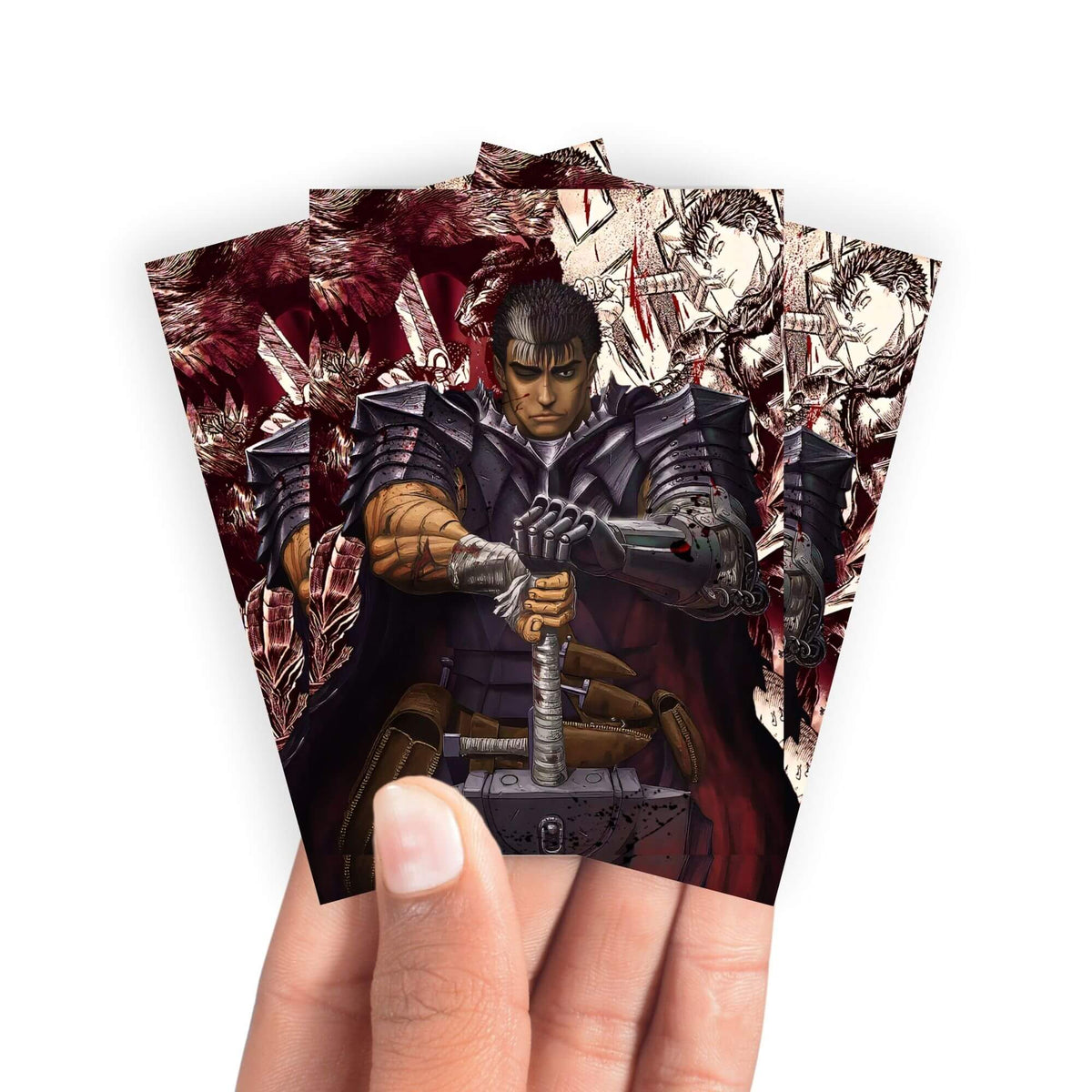 Keep your cards safe and stylish with our borderless card sleeves. Designed edge-to-edge to showcase your artwork, they offer a sleek, modern aesthetic. From LDB Duel, printed with the exclusive Guts design for a fresh, premium feel.Berserk-anime-yugioh-mtg-pokemon-card-protection-standard-japanese-dragon-shield-LDB-Duel-borderless