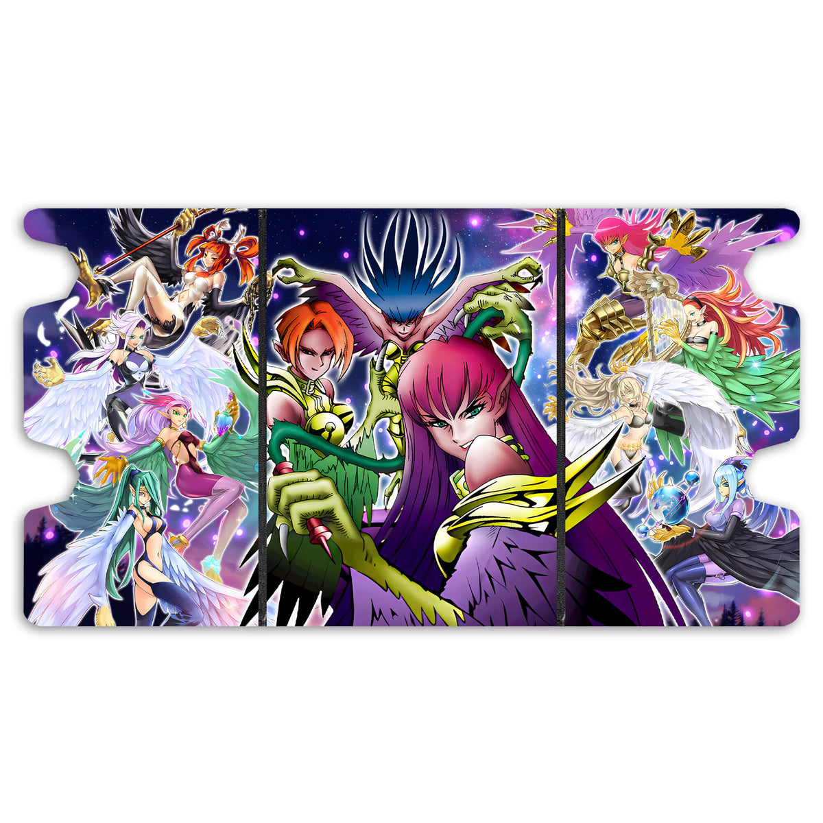Here is the Full Lid Design of the Harpie Archetype Mach 3 Black Deck Box. Harpie-Dancer-yugioh-custom-art-leather-durable-LDB-Duel