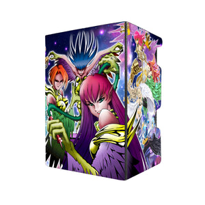 Here's another quality black deck box from LDB Duel featuring our exclusive Harpie Archetype art. Fits all types of trading card games, including Pokémon, Yu-Gi-Oh! and Magic The Gathering. The perfect card holder for the TCG player safely holds up to 100 double-sleeved cards. EVEN in extra thick sleeves. Comes with a pull-out dice tray. Harpie-Queen-yugioh-tcg-accessories-card-storage-LDB-Duel