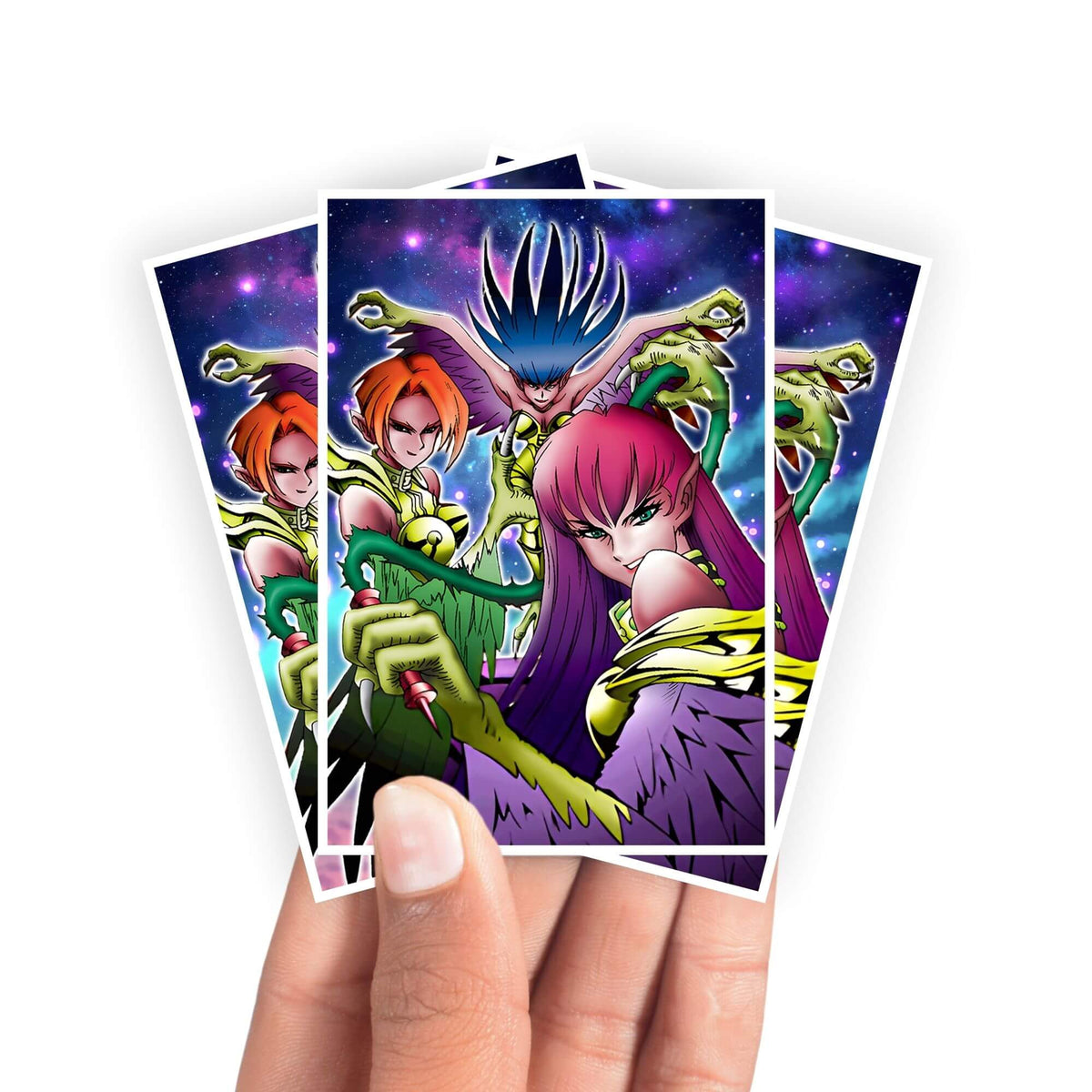 Protect and enhance your cards with our clean and crisp white border card sleeves. Featuring a minimalist design that complements any artwork, these sleeves offer a bright, timeless look. From LDB Duel. Printed with our exclusive Harpie Archetype design for a fresh and premium finish. Harpie-Dancer-yugioh-mtg-pokemon-card-protection-standard-japanese-dragon-shield-LDB-Duel-white