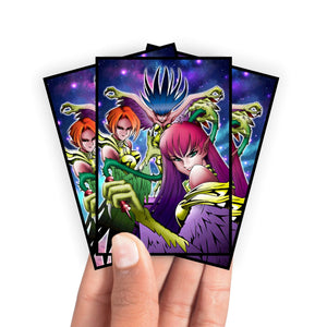 Enhance your cards with our elegant black border card sleeves, featuring a sleek, sophisticated design for a bold, modern aesthetic. From LDB Duel. Perfect for showcasing your collection, these sleeves are printed with our exclusive Harpie Archetype design. Harpie-Perfumer-yugioh-mtg-pokemon-card-protection-standard-japanese-dragon-shield-LDB-Duel-black