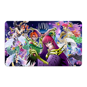 Transform your dueling experience with LDB Duel featuring our exclusive art Harpie Archetype playmat! Featuring a soft cloth top for smooth card movement and a durable rubber back for a secure grip, this 24x14 inch mat is machine washable and safe for cards and sleeves. Harpie-Harpist-yugioh-mtg-pokemon-custom-artwork-premium-durable-rubber-ldb-duel