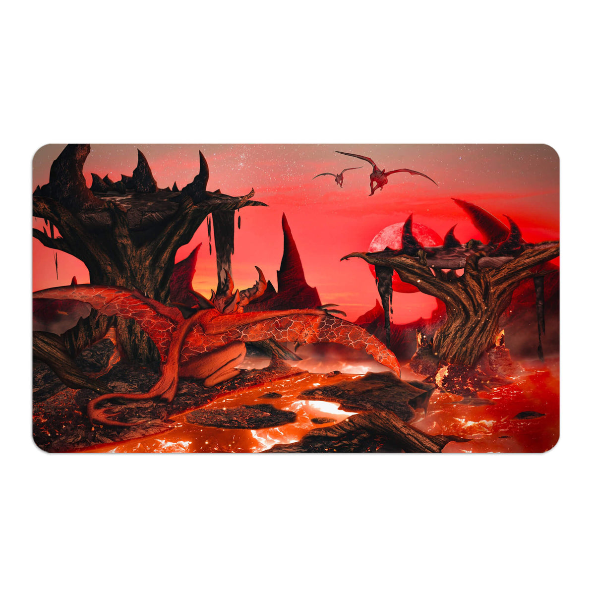 Transform your dueling experience with LDB Duel featuring our exclusive art Hell Demon & Devil Creature playmat! Featuring a soft cloth top for smooth card movement and a durable rubber back for a secure grip, this 24x14 inch mat is machine washable and safe for cards and sleeves. Devil-yugioh-mtg-pokemon-custom-artwork-premium-durable-rubber-ldb-duel