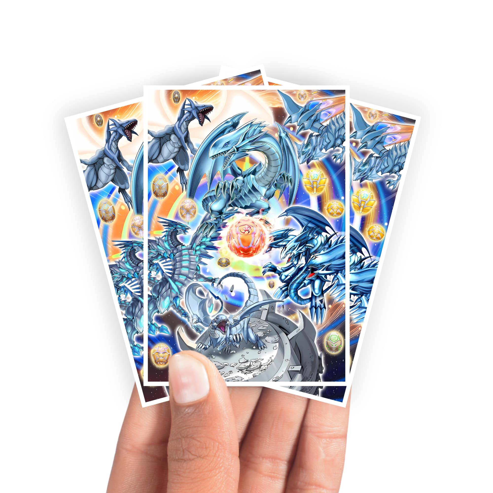 Heratic Seals Blue Eyes White Dragon Card Sleeves Standard Size (Holographic) / White / 75 Sleeves