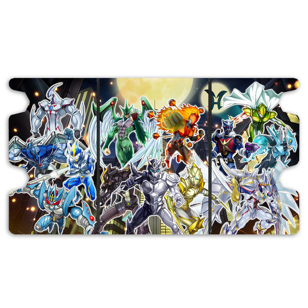 Here is the Full Lid Design of the Heroes in the City Mach 3 Black Deck Box. Neos-yugioh-custom-art-leather-durable-LDB-Duel