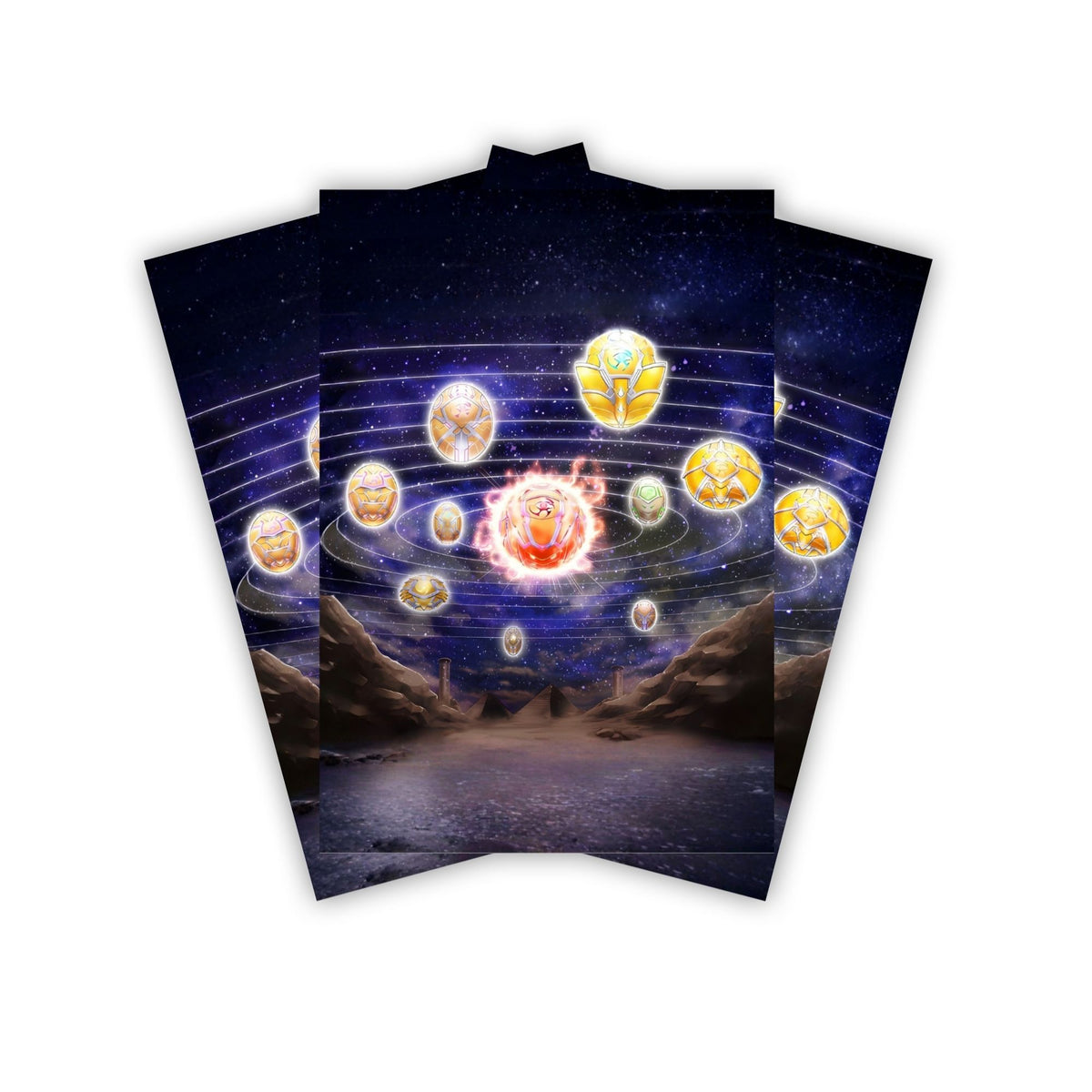 Keep your cards safe and stylish with our borderless card sleeves. Designed edge-to-edge to showcase your artwork, they offer a sleek, modern aesthetic. From LDB Duel, printed with the exclusive Hieratic Seal of the Heavenly Spheres design for a fresh, premium feel.Hieratic-yugioh-mtg-pokemon-card-protection-standard-japanese-dragon-shield-LDB-Duel-borderless