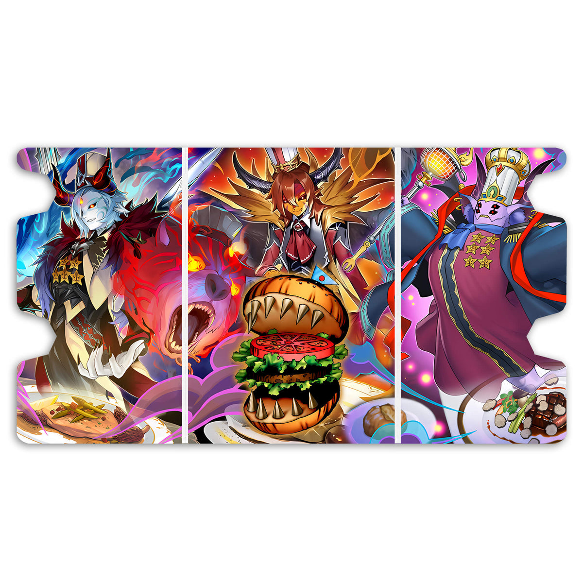Here is the Full Lid Design of the Hungry Burger de Nouvelles Mach 3 White Deck Box. Buerillabaisse-yugioh-custom-deck-portable-collector-LDB-Duel