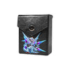 Enhance your TCG storage with the Mirrorjade the Iceblade Dragon Mach 2 Black deck box, available in options for 60 or 80 single-card sleeves. Sold by LDB Duel. Crafted from durable faux leather, it includes a built-in belt loop, a strong magnetic snap, and showcases our exclusive Mirrorjade the Iceblade Dragon design—ideal for TCG enthusiasts on the move! Guiding-Quem-yugioh-mtg-pokemon-tcg-accessories-card-storage-LDB-Duel-black