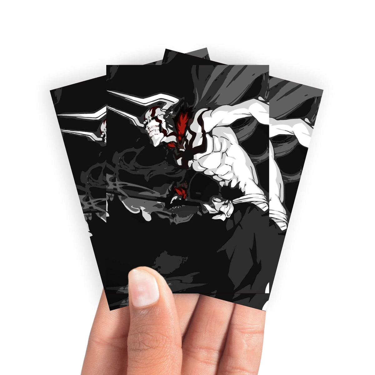 Keep your cards safe and stylish with our borderless card sleeves. Designed edge-to-edge to showcase your artwork, they offer a sleek, modern aesthetic. From LDB Duel, printed with the exclusive Ichigo Vasto Lord design for a fresh, premium feel. Bleach-anime-card-protection-standard-japanese-dragon-shield-LDB-Duel-borderless
