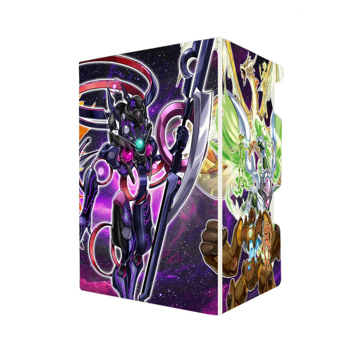 Here's another quality white deck box from LDB Duel featuring our exclusive @Ignister Archetype art. Fits all types of trading card games, including Pokémon, Yu-Gi-Oh! and Magic The Gathering. The perfect card holder for the TCG player safely holds up to 100 double-sleeved cards. EVEN in extra thick sleeves. Comes with a pull-out dice tray. A.I.-ygo-magic-digimon-card-protector-gaming-accesories-LDB-Duel