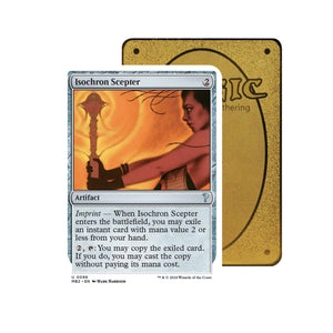 Level up your game with our custom-printed metal orica cards, featuring exclusive Isochron Scepter artwork in gold metal. Durable, scratch-resistant, and embossed with the iconic Yu-Gi-Oh! card back, these slim orica cards fit perfectly in card sleeves. Paradox-Engine-mtg-yugioh-pokemon-metal-card-embossed-design-custom-artwork-duel-accessories-ldb-duel