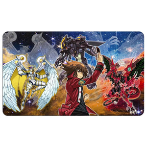 Transform your dueling experience with our exclusive art Jaden HERO playmat from LDB Duel! Featuring a soft cloth top for smooth card movement and a durable rubber back for a secure grip, this 24x14 inch mat is machine washable and safe for cards and sleeves. Jaden-Yuki-yugioh-mtg-pokemon-custom-artwork-premium-durable-rubber-ldb-duel