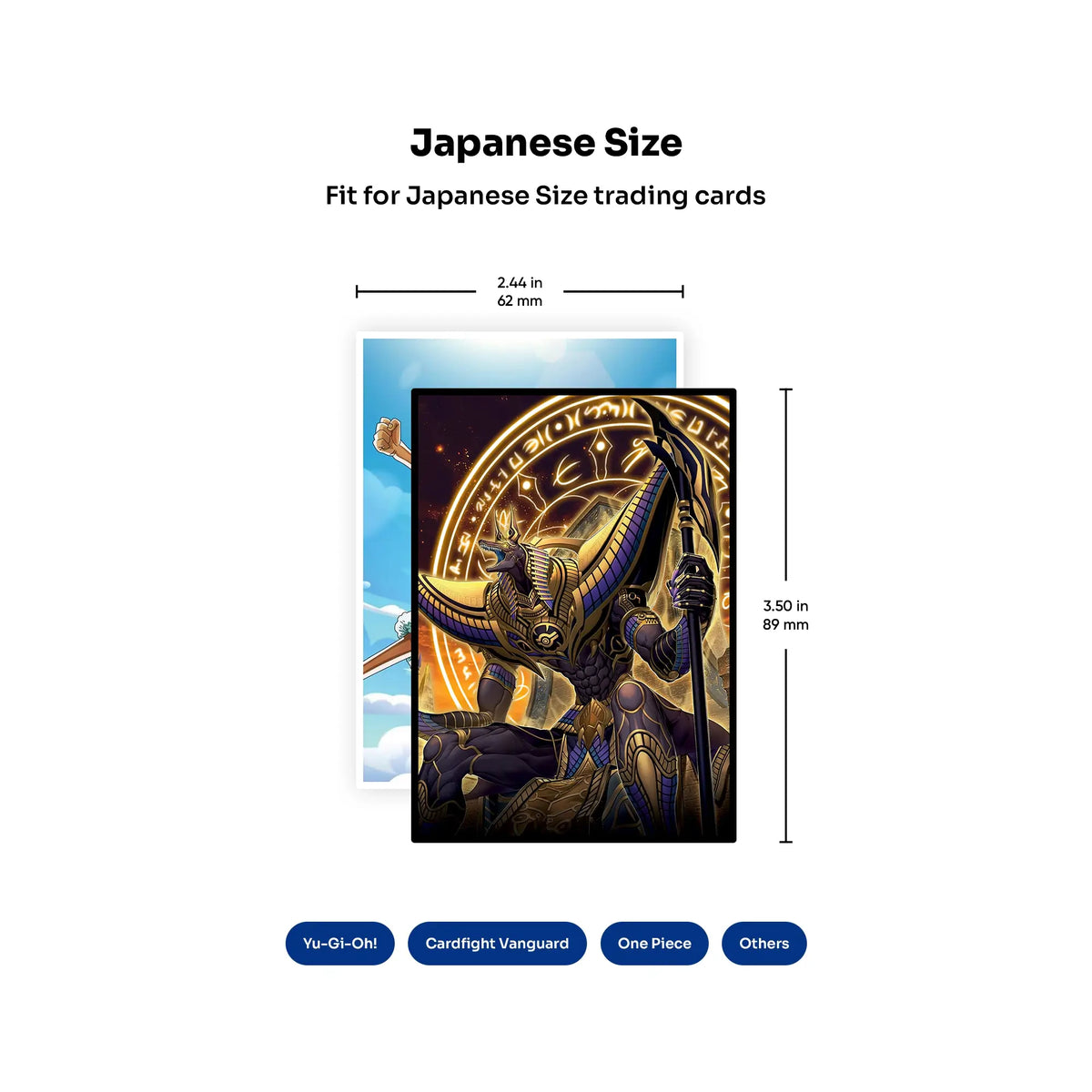 LDBDuel Card Sleeves – Japanese Size are designed to fit Japanese-size trading cards measuring 2.44 × 3.50 inches (62 × 89 mm). Ideal for Yu-Gi-Oh!, Cardfight!! Vanguard, One Piece, and other compatible Japanese-size TCG cards. Customize your sleeves with your favorite artwork, characters, or personal designs while adding protection against everyday handling, scratches, dirt, and wear. Choose from Matte, Glossy, or Holographic finishes to create a unique look for your deck. Whether you're playing com